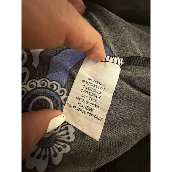 Olivia Matthews Dress Womens 16 Career Office Midi Shift Sheath Shades Of‎ Blue - Picture 13 of 14